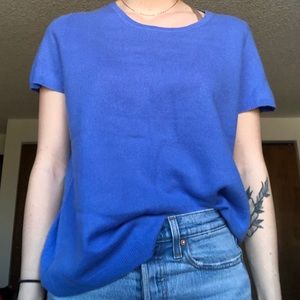 Bloomingdale’s Cashmere Tee Shirt- light blue